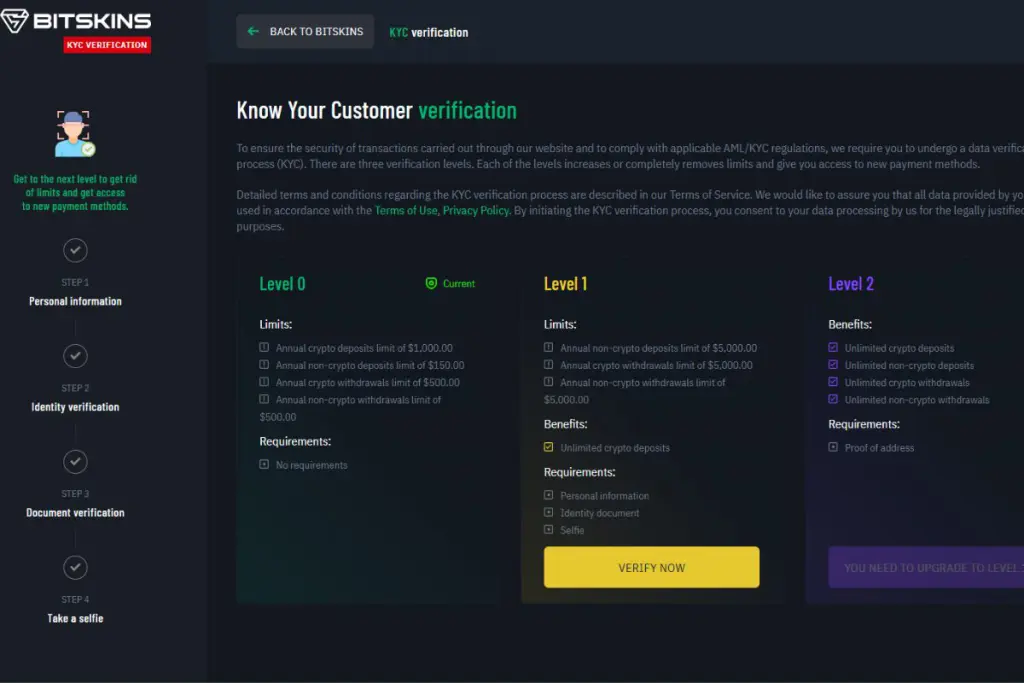 ثبتنام، احراز هویت و خرید اکانت وریفای شده بازی Bitskins با مدارک فیزیکی