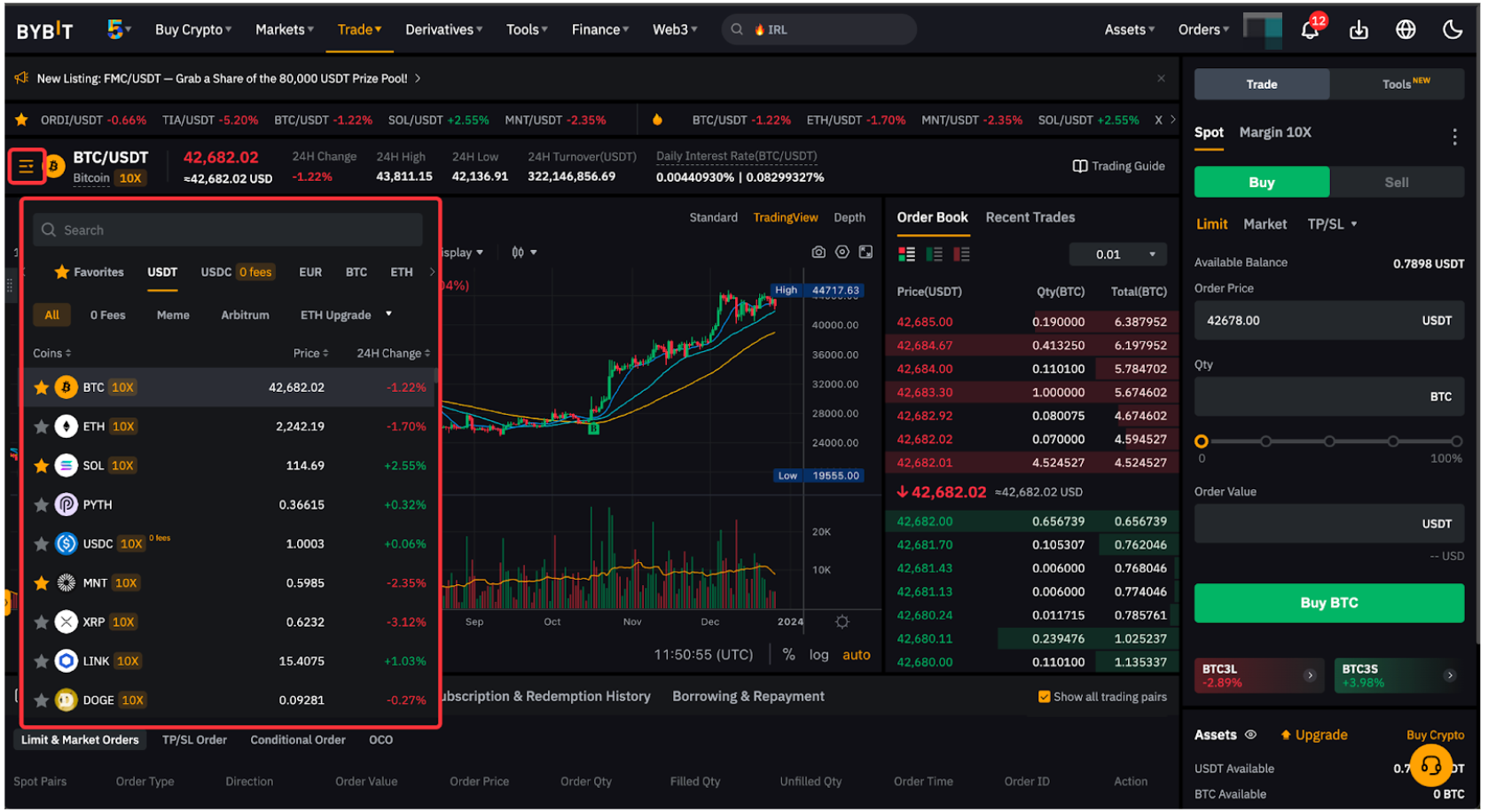 آموزش معامله و ترید اسپات در صرافی بای بیت ByBit
