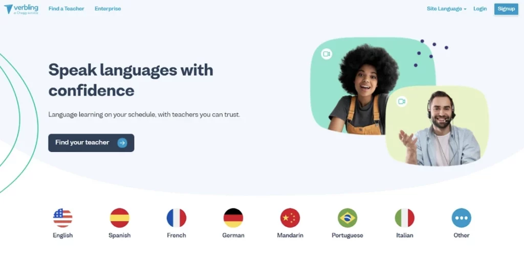 سایت verbling :وریفای و احراز هویت تضمینی